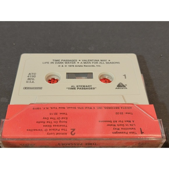 Al Stewart Time‎ Passages Cassette 1978 Arista Records - Picture 4 of 4